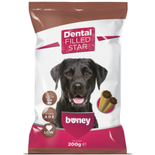 Boney Dental Filled Star - Alacsony zsírtartalmú töltött rudak kutyáknak 200g jutalomfalat kutyáknak