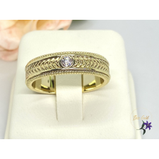  Bonita gold antiallergén gyűrű csavart mintával cirkónia kővel 14K gyűrű