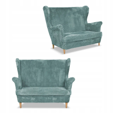  Bonito Skandináv Kordbársony Csíkos Szárnyas Kanapé Family Furniture, Zöld bútor