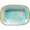 BONNA Téglalap alakú tál, Bonna Aura Aqua 12x8 cm