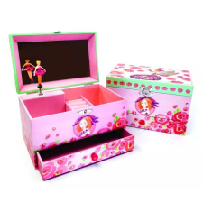 Bonsai Rózsa mintás zenélő, tükrös ékszerdoboz szépségszalon