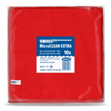  BonusPro MicroClean Extra kendő 40x40cm, 10db/csg (5csg/karton) piros takarító és háztartási eszköz