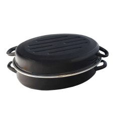 Bonyhádi alacsony zománcozott kacsasütő 36 cm teflon bevonat edény