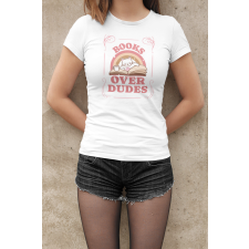  Books over dudes fehér póló egyedi ajándék