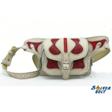 Bőregér Hasi-tasi bőr övtáska, Swarovski kristállyal, piros berakással ajándéktárgy