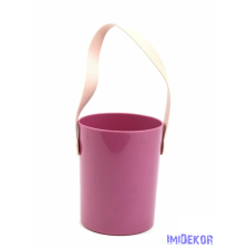  Bőrfüles virágtartó - Mályva dekorációs kellék