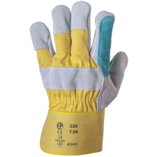  BŐRKESZTYŰ, DUPLA HASÍTÉKBŐR TENYÉR/SÁRGA VÁSZON_9(csgt) védőkesztyű