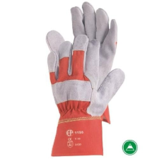  Bőrkesztyű szürke marhahasíték/piros vászon kézhát 11 védőkesztyű