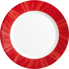 Bormioli Rocco Sekély tányér, Bormioli Rocco Careware 25,5 cm, piros tányér és evőeszköz