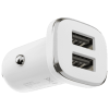 Borofone Autós töltő dupla USB 2.1A, fehér (BZ12W)