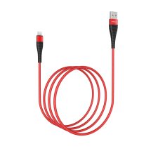 Borofone BX32 USB-A apa - Lightning apa 2.0 Adat és töltőkábel - Piros (1m) kábel és adapter