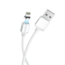 Borofone BX57 Magnetic USB-A apa - Lightning apa 2.0 Adat és töltő kábel - Fehér (1m) (BX57W) kábel és adapter