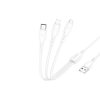 Borofone BX71 3IN1 LIGHTNING - TYPE-C - MICRO USB KÁBEL 1 MÉTER FEHÉR