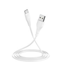 Borofone USB apa - USB-C apa Adat- és töltőkábel 3m - Fehér (BX18TYPEC) kábel és adapter