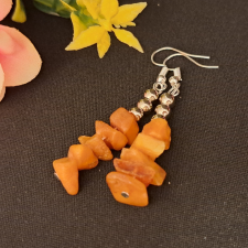  Borostyán kézműves fülbevaló fülbevaló