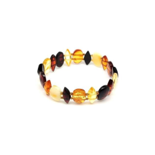  Borostyán vegyes lapcsiszolt karkötő 13-14mm karkötő