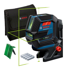 Bosch 0601066M02 GCL 2-50 G zöld Kombilézer + RM 10 Tartó + Fali tartó mérőműszer