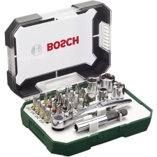 Bosch 26 részes csavarbitkészlet racsnival dugókulcs