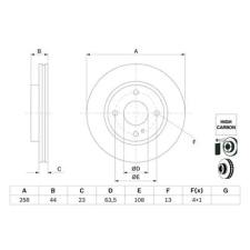 Bosch féktárcsa 0 986 479 E80 autóalkatrész