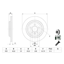 Bosch féktárcsa 0 986 479 E85 autóalkatrész