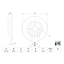 Bosch féktárcsa BOSCH 0 986 479 E65 féktárcsa