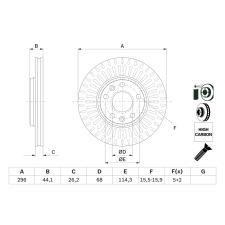 Bosch féktárcsa BOSCH 0 986 479 E77 féktárcsa