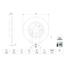 Bosch féktárcsa BOSCH 0 986 479 H54 féktárcsa