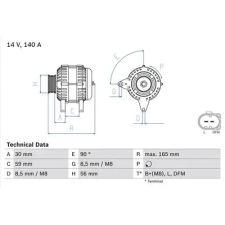 Bosch generátor 0 986 044 460 autóalkatrész