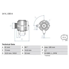 Bosch generátor 0 986 048 921 autóalkatrész