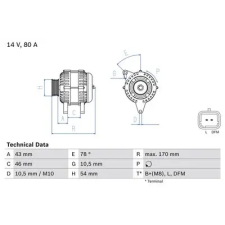 Bosch generátor 0 986 049 410 autóalkatrész