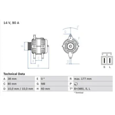 Bosch generátor 0 986 049 800 autóalkatrész