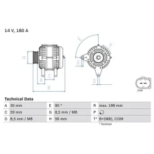 Bosch generátor 0 986 081 930 autóalkatrész