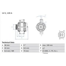 Bosch generátor 0 986 082 050 autóalkatrész