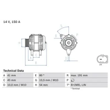 Bosch generátor 0 986 083 620 autóalkatrész