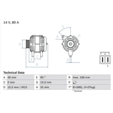 Bosch generátor 0 986 084 210 autóalkatrész