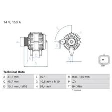 Bosch generátor 0 986 084 640 autóalkatrész