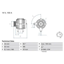 Bosch generátor 0 986 084 690 autóalkatrész