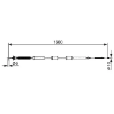 Bosch huzal, rögzítőfék 1 987 477 973 autóalkatrész