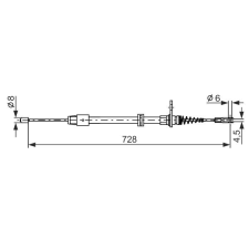 Bosch huzal, rögzítőfék BOSCH 1 987 482 301 autóalkatrész