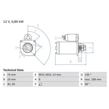 Bosch önindító 0 986 014 991 autóalkatrész