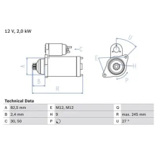 Bosch önindító 0 986 021 220 autóalkatrész