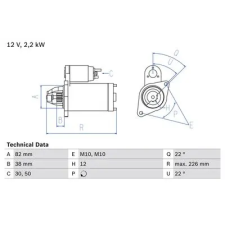 Bosch önindító 0 986 024 380 autóalkatrész