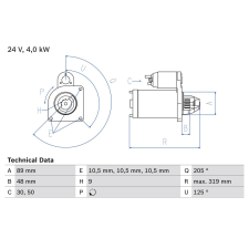 Bosch Önindító BOSCH 0 986 017 240 elektromos alkatrész