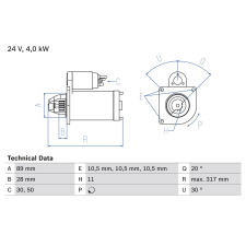 Bosch önindító BOSCH 0 986 018 990 autóalkatrész