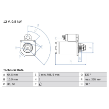 Bosch önindító BOSCH 0 986 024 210 autóalkatrész
