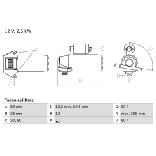 Bosch önindító BOSCH 0 986 027 010 autóalkatrész