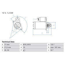Bosch önindító BOSCH 0 986 027 220 autóalkatrész