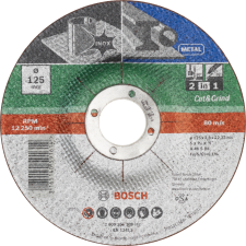 Bosch VÁGÓTÁRCSA INOX/FÉM 115X2,5MM HAJLÍTOTT csiszolókorong és vágókorong