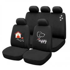 Bottari Üléshuzat fekete, Puppy (kutya) mintás  9db-os garnitúra 29011 ülésbetét, üléshuzat