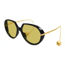 Bottega Veneta BV1436S 001 BLACK YELLOW napszemüveg napszemüveg